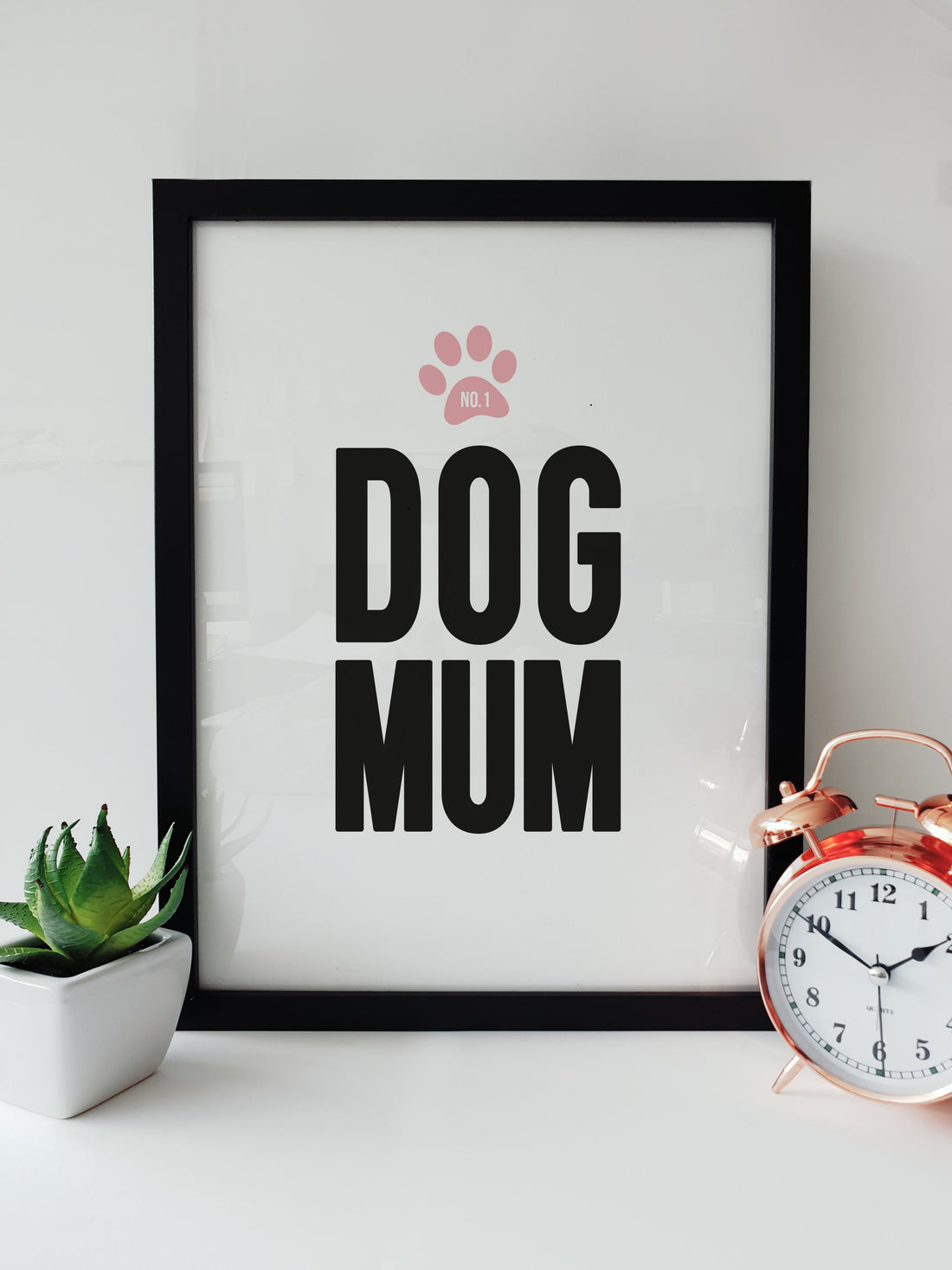 Number 1 Dog Mum print by Local Lingo, ideal pet lover gift with playful paw print