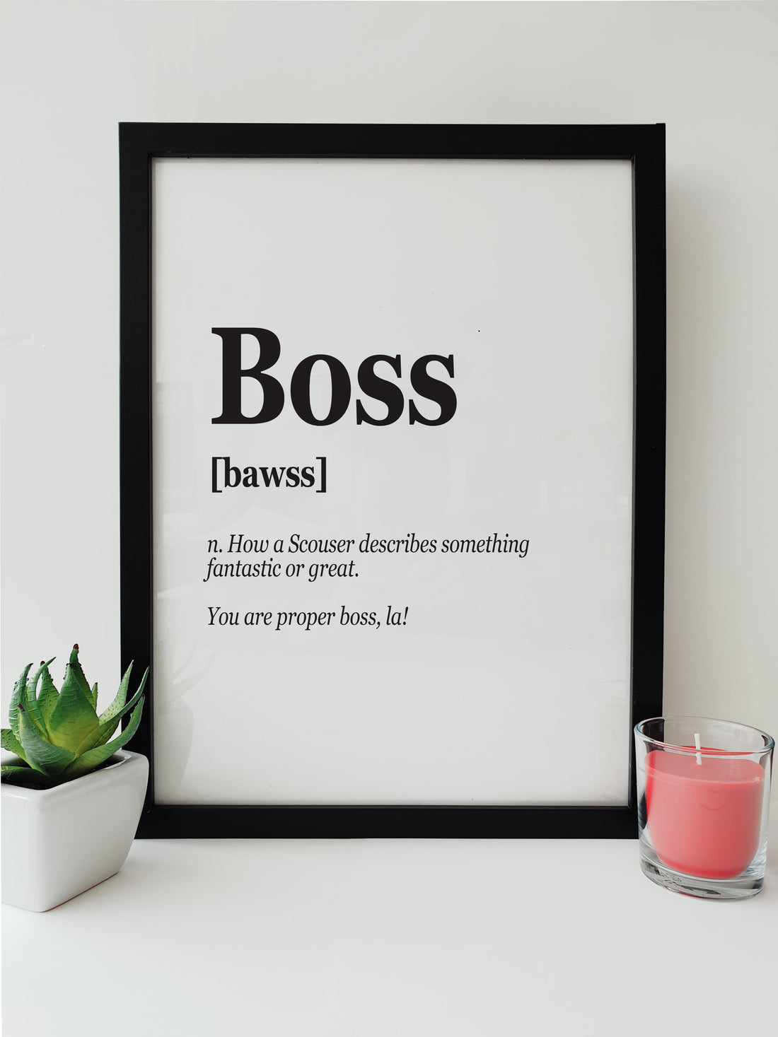 Boss definition print - funny Scouser dialect artwork by Local Lingo
