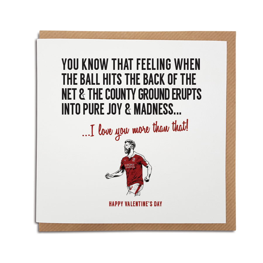 A handmade Swindon Town Football Club Card designed by A Town Called Home. A unique card, perfect for a Robins supporter on all occasions.