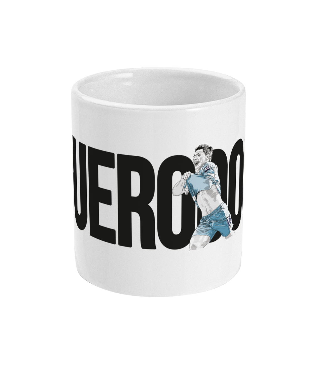 sergio aguerooo special goal in 2012 premier league title illustration blue moon merchandise coffee cup tea mug