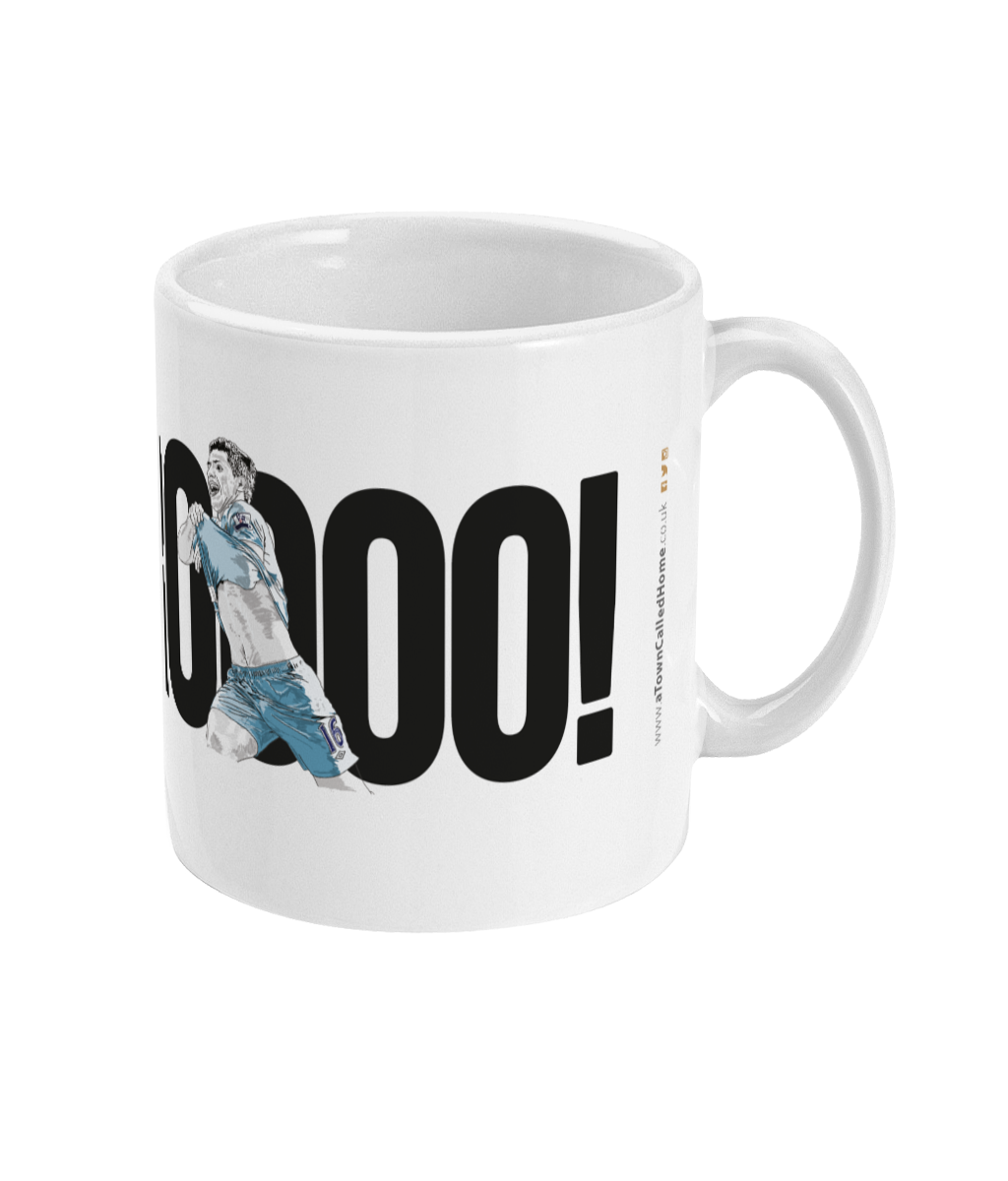 sergio aguerooo illustration special moment captured on a man city themed merchandise coffee cup