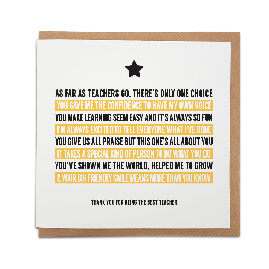 Teacher Thank you Poem Card LocalLingo